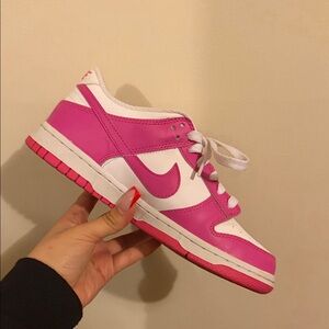 Nike Fuchsia and White Low-Top Sneakers